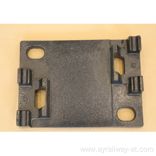 Cast iron rail tie plate